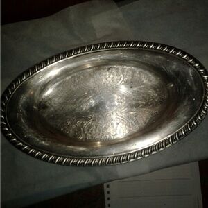 Elegant Silver Oval Serving Tray